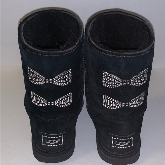 UGG Shoes - UGG Suede Rhinestone Bow Boots